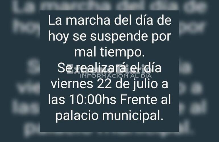 Imagen de Por mal tiempo se decidió suspender la marcha