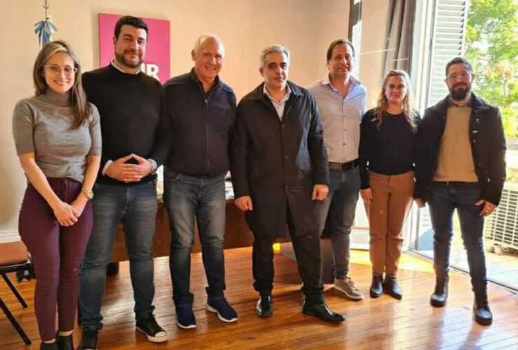 Bartolacci, Cleri, Ferri, Giovacchini y De Grandis, los dirigentes que participaron del encuentro.