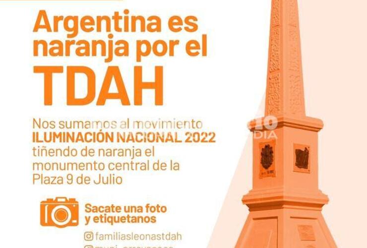 Imagen de TDAH: El monumento de la plaza 9 de julio se iluminará de naranja