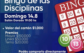 Imagen de A.S.A.C. realizar&aacute; su Bingo de Disciplinas el 14/08 en el Sal&oacute;n Dorado.