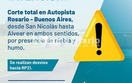 Imagen de Corte total de la Autopista Rosario-Buenos Aires