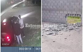 Imagen de Qued&oacute; filmado: Choc&oacute; contra pared&oacute;n del corral&oacute;n Nuevo Horizonte y se fug&oacute;
