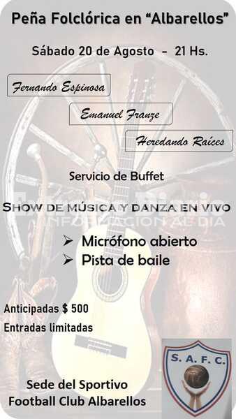 Imagen de Fernando Espinosa y Emanuel Franze se presentar&aacute;n este s&aacute;bado en Albarellos