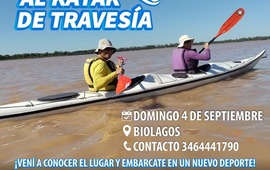 Imagen de El 4/09, se realizar&aacute; la Iniciaci&oacute;n al Kayak de traves&iacute;a en BioLagos.