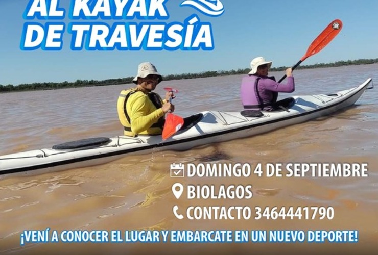 Imagen de El 4/09, se realizará la Iniciación al Kayak de travesía en BioLagos.
