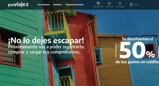 Imagen de Programa PreViaje: desde este martes se podr&aacute;n realizar compras para recibir la devoluci&oacute;n del 50%