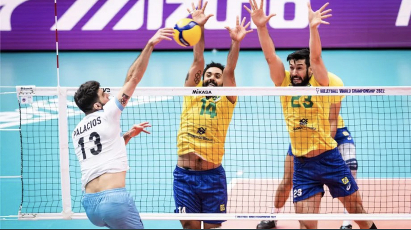 Imagen de Argentina perdi&oacute; 3 a 1 ante Brasil en los Cuartos de Final del Mundial de Voleibol Masculino 2022.