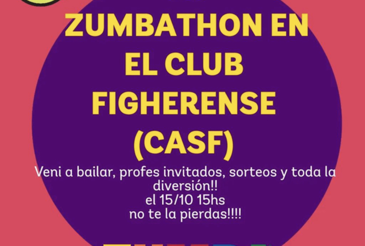 Imagen de Sportivo Figherense y la profesora de Zumba, María Laura Alviso, organizarán un Zumbathon para el 15/10.