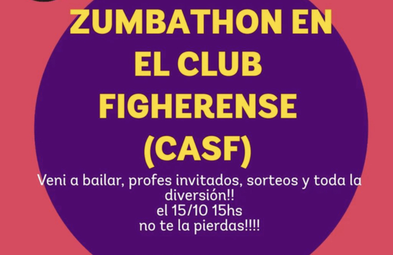 Imagen de Sportivo Figherense y la profesora de Zumba, María Laura Alviso, organizarán un Zumbathon para el 15/10.