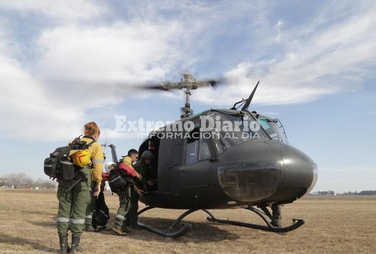 Imagen de Continúa el combate de incendios desde Alvear