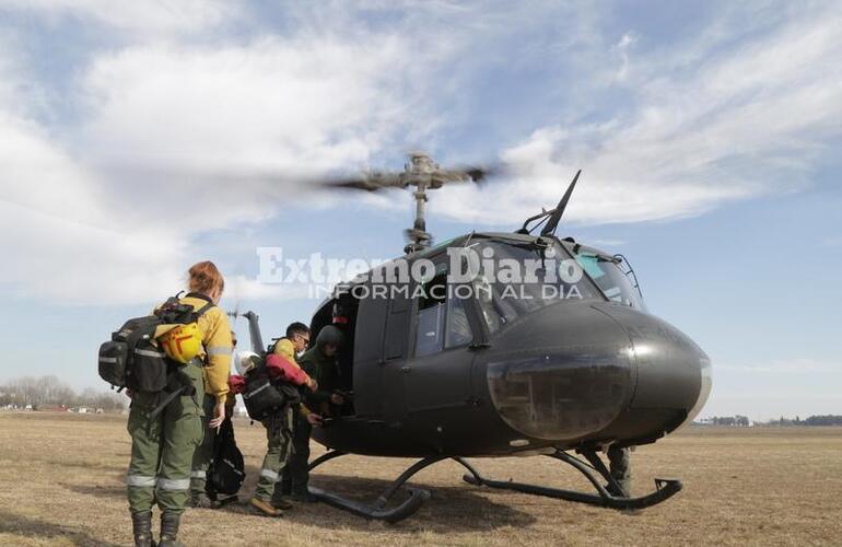 Imagen de Continúa el combate de incendios desde Alvear