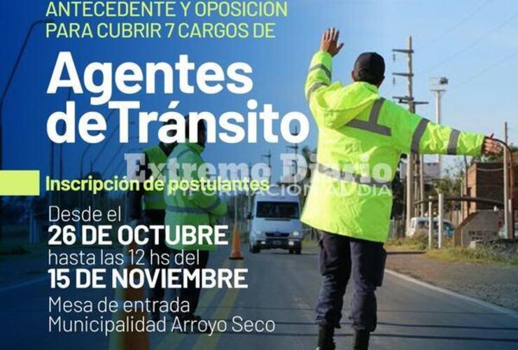 Imagen de Agentes de Tránsito: El 26 de octubre abrirá el concurso para cubrir siete puestos