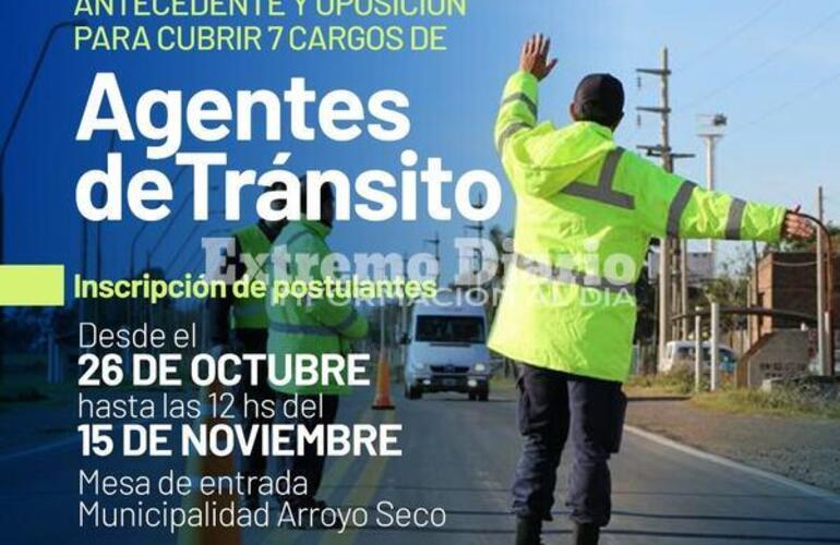 Imagen de Agentes de Tránsito: El 26 de octubre abrirá el concurso para cubrir siete puestos