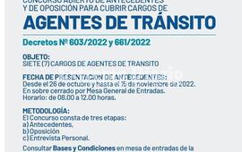 Imagen de Agentes de Tr&aacute;nsito: Requisitos para cubrir siete puestos