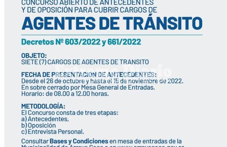 Imagen de Agentes de Tránsito: Requisitos para cubrir siete puestos