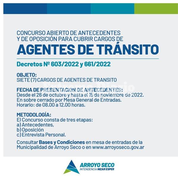 Imagen de Agentes de Tr&aacute;nsito: Requisitos para cubrir siete puestos