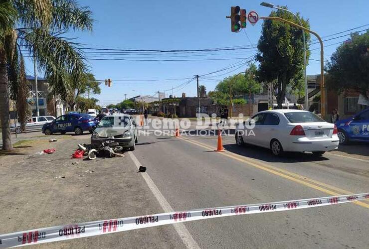 Imagen de El conductor de la moto fue trasladado en código rojo