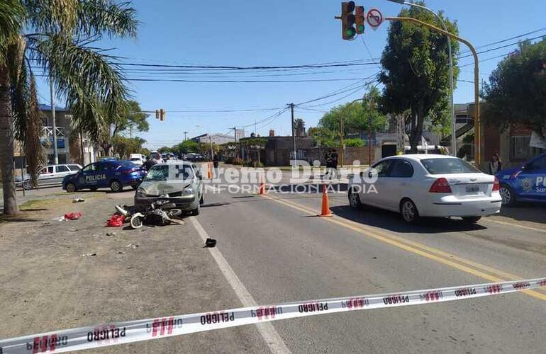 Imagen de El conductor de la moto fue trasladado en código rojo