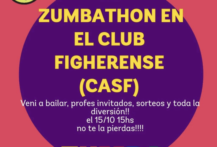 Imagen de 15 de Octubre, Zumbathon en Sportivo Figherense.