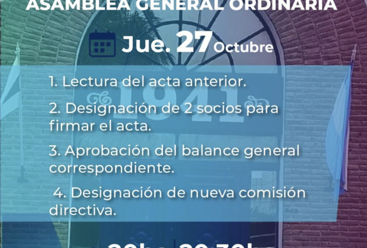 Imagen de Central Argentino de Fighiera, realiza una Convocatoria para una Asamblea General Ordinaria, el día 27/10.