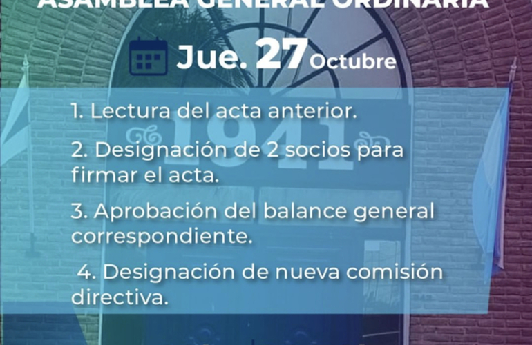 Imagen de Central Argentino de Fighiera, realiza una Convocatoria para una Asamblea General Ordinaria, el día 27/10.