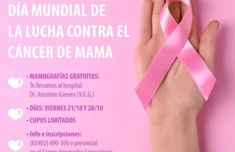 Las mamografías se realizarán el 21 y 28/10.