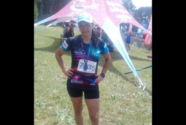 Imagen de Juana Miño fue 6to puesto en su categoría en los 70 km del Cruce de Salto Grande.