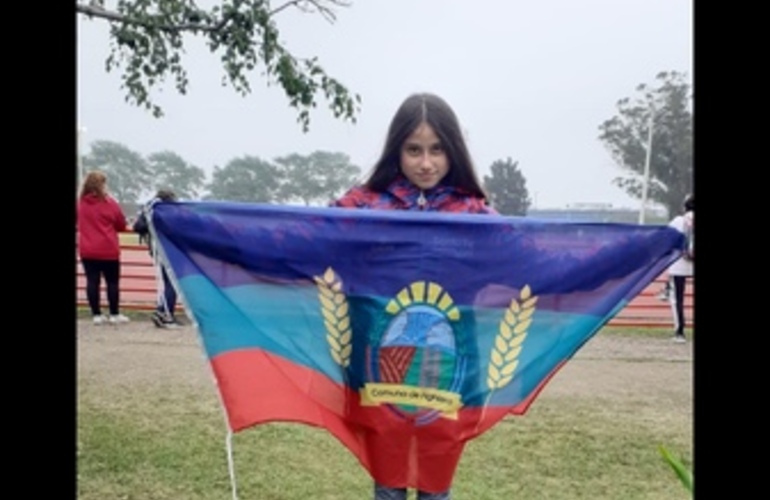Imagen de Selene Aguilar, atleta de Fighiera, competirá el jueves en Salto en Largo en los Juegos Nacionales Evita en Mar del Plata.