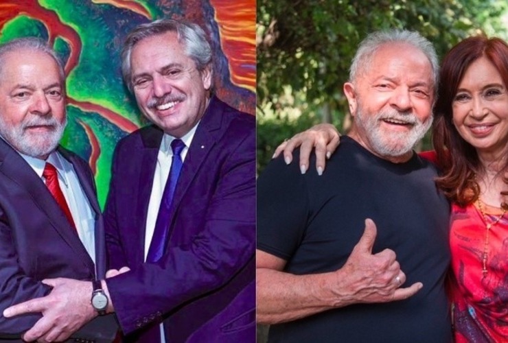 Los mandatarios argentinos postearon fotos de encuentros con Lula.