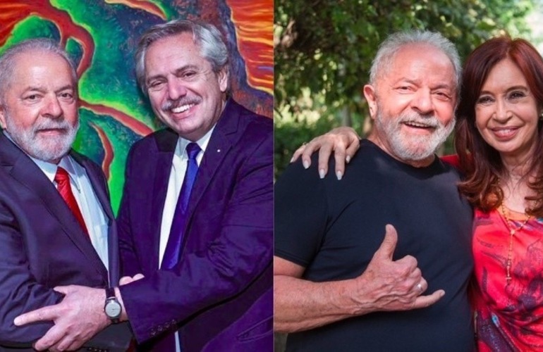 Los mandatarios argentinos postearon fotos de encuentros con Lula.