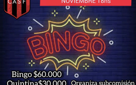 Imagen de El Bingo de Sportivo Figherense, cambi&oacute; de d&iacute;a y se realizar&aacute; el domingo 13 de Noviembre.