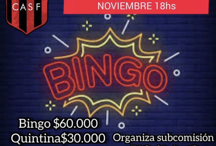 Imagen de El Bingo de Sportivo Figherense, cambió de día y se realizará el domingo 13 de Noviembre.