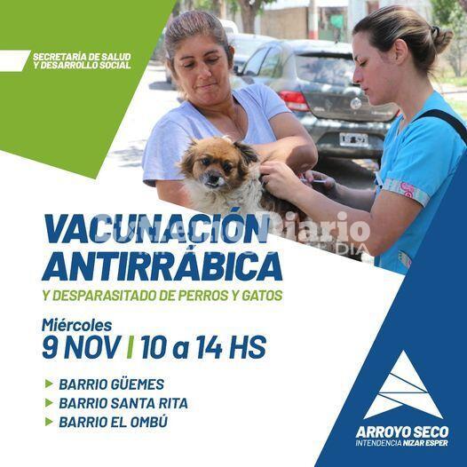 Imagen de Nueva jornada de vacunaci&oacute;n antirr&aacute;bica y desparasitado en Arroyo Seco