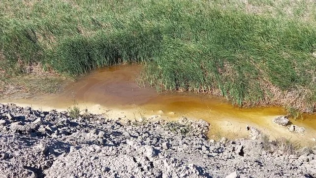 Imagen capturada de l&iacute;quidos vertidos al curso del r&iacute;o Paran&aacute; y lagunas linderas a la f&aacute;brica metal&uacute;rgica.