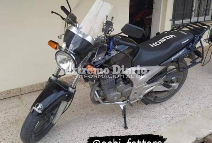 Se comparti&oacute; por redes. La imagen de la moto que se difundi&oacute; tras el robo.