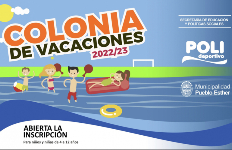 Imagen de Se abrirá la inscripción de la Colonia de Vacaciones del Polideportivo Municipal de Pueblo Esther.