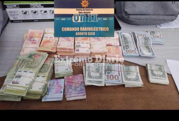 Imagen de La policía de Arroyo Seco incautó 44 mil dólares y más de un millón de pesos