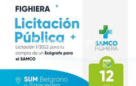 Imagen de Licitaci&oacute;n p&uacute;blica para la compra de un ec&oacute;grafo en Fighiera