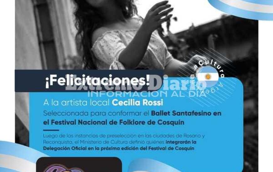 Imagen de Cecilia Rossi fue seleccionada para conformar el ballet santafesino en Cosqu&iacute;n