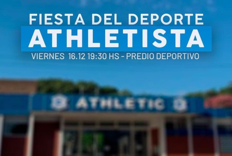 Imagen de A.S.A.C. realizará su Fiesta del Deporte Athletista.