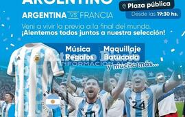 Imagen de Banderazo argentino en la plaza P&uacute;blica de Fighiera