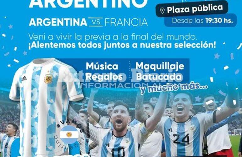 Imagen de Banderazo argentino en la plaza Pública de Fighiera