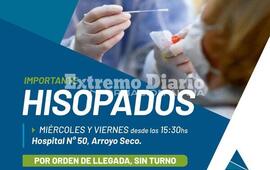Imagen de Arroyo Seco: Hisopados en el Hospital N&deg;50