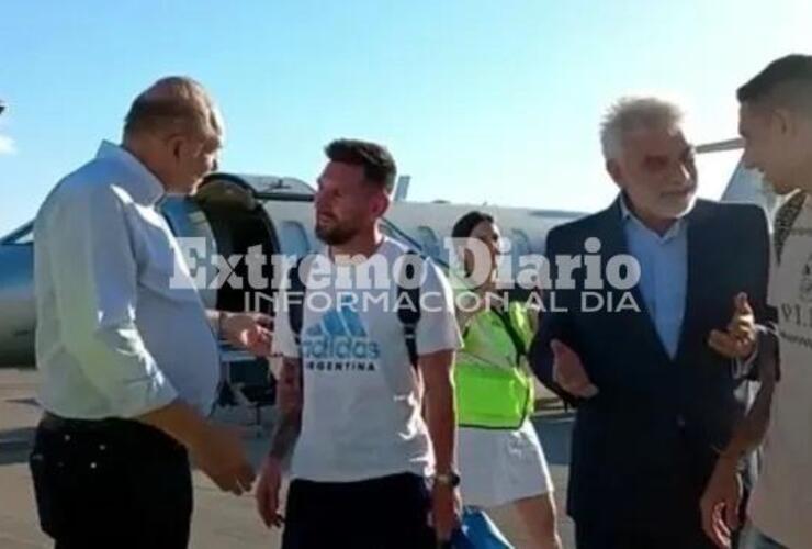 Imagen de Omar Perotti recibió a Lionel Messi y Ángel Di María en Rosario