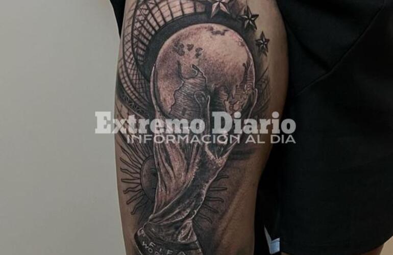 Imagen de Ángel Di María se tatuó la Copa del Mundo