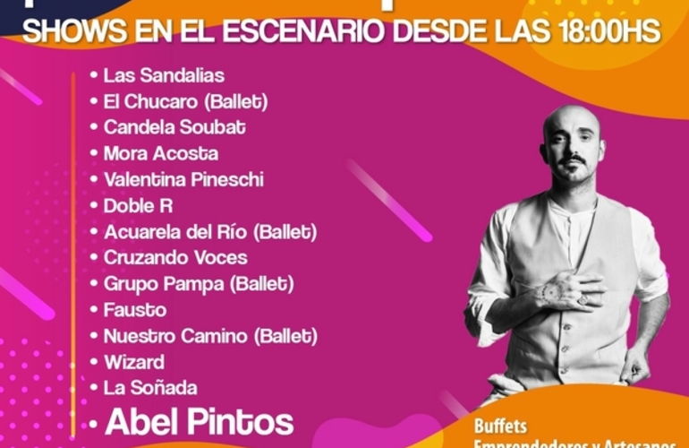 Los números artísticos que compartirán escenario con Abel Pintos.