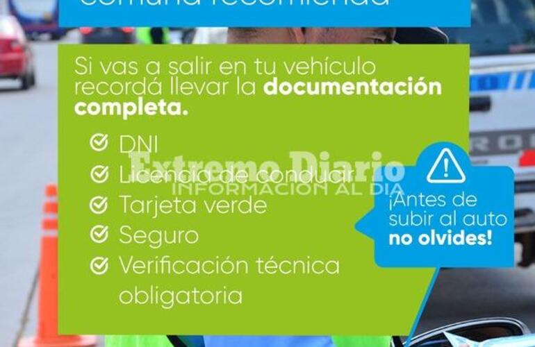 Imagen de La Comuna de Fighiera record&oacute; la documentaci&oacute;n obligatoria para circular