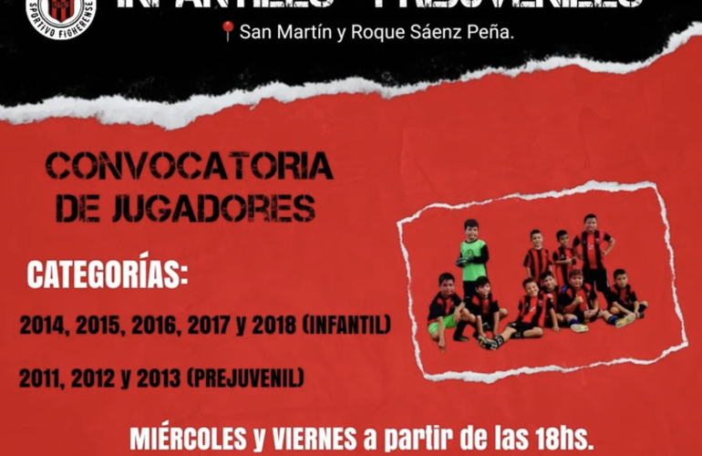 Imagen de El fútbol de Figherense realiza convocatoria de jugadores Infantiles y Pre Juveniles.