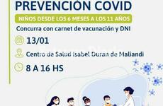 Imagen de Covid: Vacunación de bebés y niños en Alvear