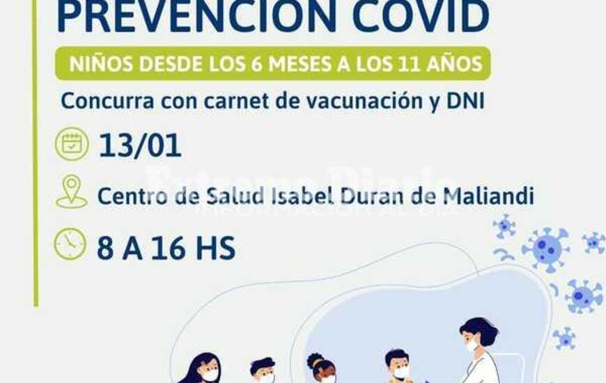Imagen de Covid: Vacunaci&oacute;n de beb&eacute;s y ni&ntilde;os en Alvear